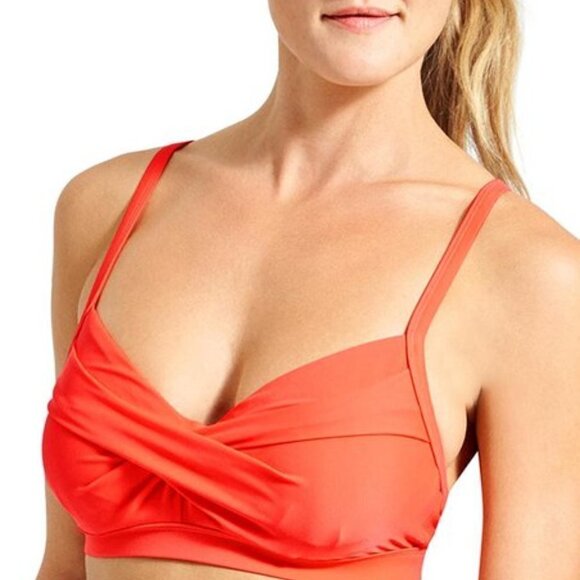 Athleta Twister Bikini Swim Top | Neon Orange | Size 34D/DD - Picture 1 of 6
